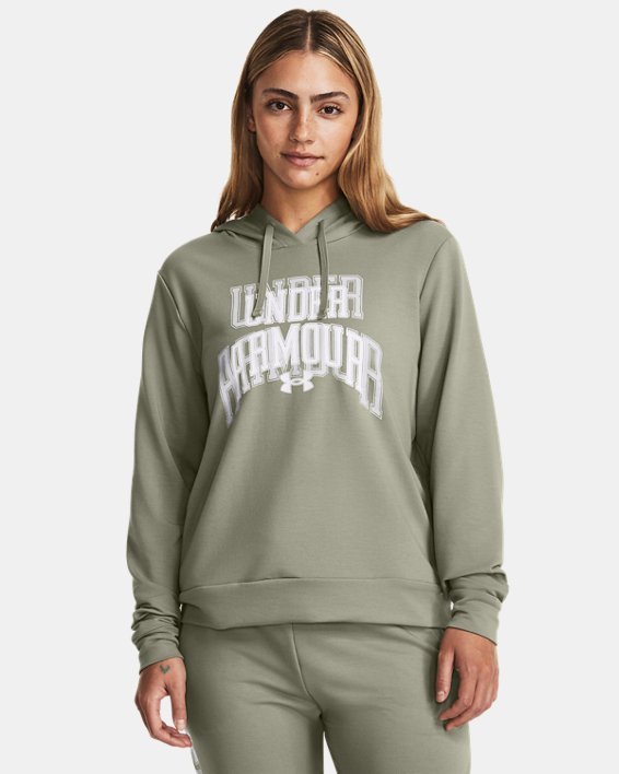 Women's UA Rival Terry Graphic Hoodie in Green image number 0
